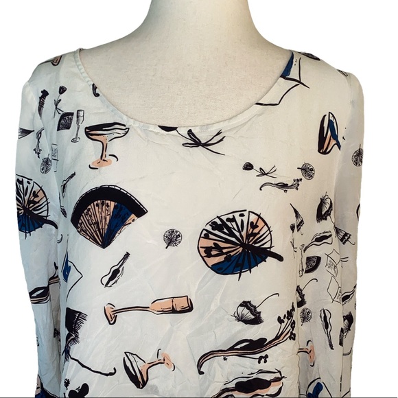 Anthropologie Maeve Silk On the Town Tiered Ruffle Top - 8 - Picture 3 of 12